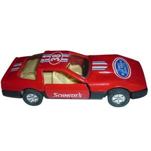 Schmidt's Blue Ribbon Quality Red Corvette C4 Diecast Toy Car #38 Opening Hood